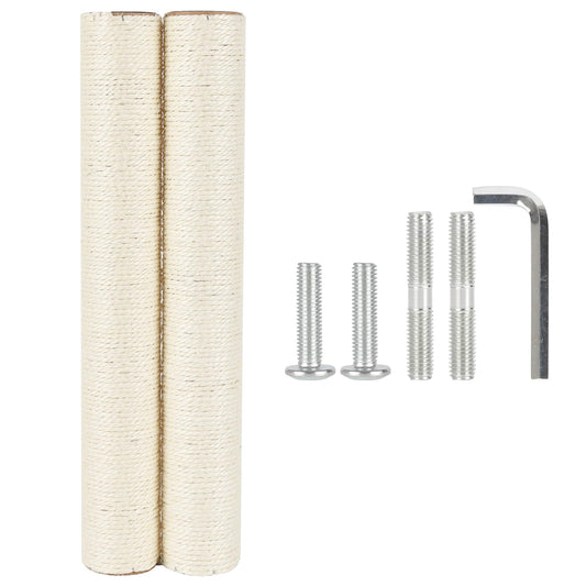ECCIBOUN 7.4cm 2.91in Diameter Cat Tree Scratching Post Replacement Sisal Pole Parts for Cat Tower (M10, 19.69in/50cm)