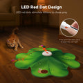 FEELNEEDY Rechargeable Cat Toys, 2 in 1 Hide and Seek Game Interactive Cat Toy, Movable LED Red Dot, Moving Concealed Feathers, Durable Exercise Toys for Indoor Cats, Bored Adult Cats Wand Toy
