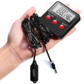 Weewooday 4 Pcs Digital Reptile Thermometer Hygrometer Gauge with Probes