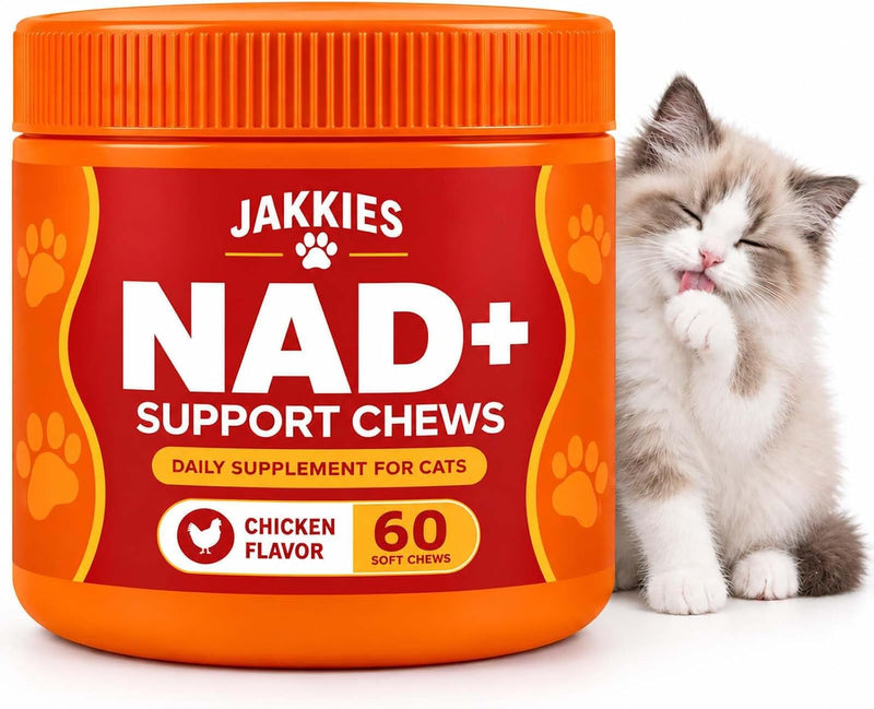 Support Chews for Cats, Energy & Vitality, Immune System, Soft Chews for Cats, 60 Count, Chicken Flavor