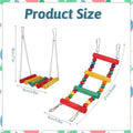 2 PCS Wooden Bird Ladder Bridge Swing Toy, Colorful Pet Toys Accessories