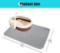 FADEYJ Cat Litter Mat, Kitty Litter Collector, Double Layered Honeycomb Design Waterproof, Anti Urine, Anti Slip, Easy to Clean, Limit Garbage (35"x24", Grey)