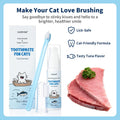 ulroyda Cat Dental Care Kit – Tuna Flavor Toothpaste 1.06 oz with Toothbrush & Finger Brush | Gentle Formula, Fresh Breath & Plaque Control