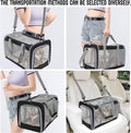 TIYOLAT Pet Carrier for Large Cats of 20 Lbs, Collapsible Carrier Bag for Big Cat or 2 Kittens,Soft Sided Puppy Carrier with Sturdy Travel Transport Strap, Adequate Ventilation, 4 Mesh Windows (Black)