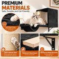 Cat Wall Shelves, Black, 6 in 1 Wall Mounted Cat Furniture Set
