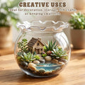 Mini Plastic Fish Bowl with Floral Trim for Parties, 27oz Decorative Drink Bowls Unbreakable Plastic Fish Bowl Cups Clea