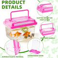 Pinkunn 40 Pcs Plastic Reptile Terrariums Carrier Cage, 5 x 3.5 x 3.5