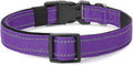 PenSeepet Reflective Dog Collar Padded with Soft Neoprene Breathable Quick Release Basic Dog Collars for Medium Dogs Purple Girl