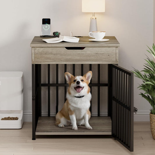 IRONCK Dog Crate Furniture for Small Dogs, Gray