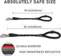 ZALER Short Dog Leash, 18 Inches Rope Traffic Leashes for Dogs, Reflective Dog Lead with O-Ring, Heavy Duty Pet Leash fo