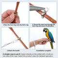 cobee Bird Leash with Elastic Bracelet and 4 Size Anklet, 6.56ft Lightweight Parrot Flying Rope Bird Harness Anti-Bite F