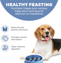 Outward Hound Fun Feeder Slo Bowl – Medium 2‑Cup Capacity, Slow Feeding, Small to Medium Dogs & Cats, Non-Slip, Blue, No