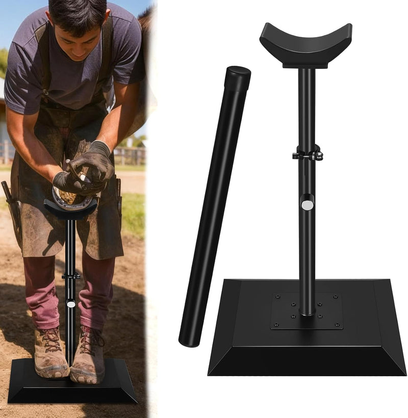 CAROD Professional Farrier Tool-Height Adjustable Metal Hoof Stand, Horse Hoof Trimming Tools, Extra-Large Base Enhances