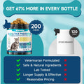 Woyamay Flea Treatment for Cats, 200 Treats Flea and Tick Prevention for Cats Chewables, Natural Cat Flea and Tick Treatment Chews Daily Oral Flea Supplement, Kitten Cat Flea Treatment, Chicken Flavor