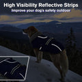 Lelepet Warm Dog Coat Waterproof Dog Jacket for Large Dogs Reflective Fleece Vest with Adjustable Buckle Hook & Loop Windproof Cold Weather Coats for Small Medium Large Dogs, Army Green, L