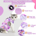 SlowTon Cat Recovery Suit - Cat Onesie for Cats After Surgery Female Male, Kitten Clothes Cats Surgical Spay Suit Abdominal Wounds, E-Collar Alternative Bodysuit Shirt Anti-Licking (Purple, L)