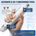 2-in-1 Dog & Cat Nail Clippers and Grinder with Light – Upgraded Safety Guard to Avoid Overcutting, Sharp Blade, Painless Quiet Pet Nail Claw Trimmers, Professional Grooming Tool for Large Small Pets