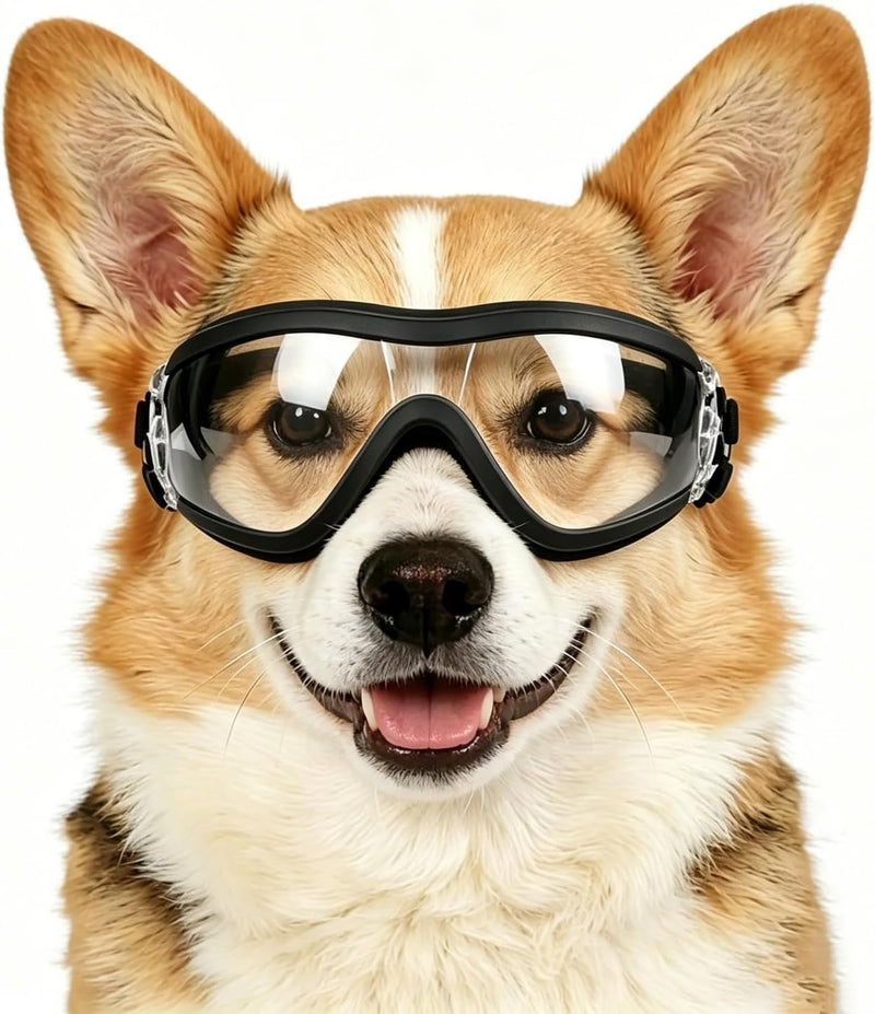 NAMSAN Medium Dog Goggles Eye Protection, UV Protection Pet Sunglasses for Dogs Small to Medium Breed, Driving Glasses f