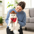 Pet Cowboy Costume, Dog Cowboy Hat with Bandana Scarf, Adjustable Cat Cowboy Hat for Party Cosplay Christmas, Halloween Cowboy Costumes for Small Pet Dogs Cats (Brown, Small)