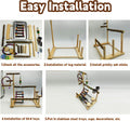 kathson Parrot Play Stand Parakeet Playground Bird Jungle Gym Wood Conure Playstand Hanging Chewing Toys with Swings and