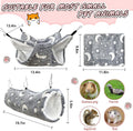 Luminous Noctilucent Glow Guinea Pig Rat Ferret Hideout and Soft Bed, Moon Bunkbed Hammock and Tunnel