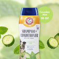 Arm & Hammer 2-in-1 Dog Shampoo and Conditioner, Cucumber Mint, 20 Fl Oz
