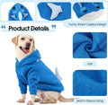 Lelepet Dog Costume Shark, Warm Fleece Dog Halloween Hoodie, Blue, M