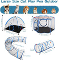 4-in-1 Outdoor Cat Enclosure, Portable Catio Tent with Tunnel