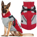 IECOii Winter Waterproof Dog Coats - Zip Up Fleece Jacket for Dogs, Red, XLarge