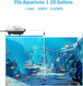 AquaMiracle Aquarium Air Pump Fish Tank Bubbler Aerator, All-in-One Fish Tank Air Pump Kit, Quiet Aquarium Bubbler