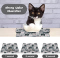Cat Food Mats for Floor, Dog Pet Water Bowl Feeding Placemats for Food and Water Grey 17.7 * 9.8 inch