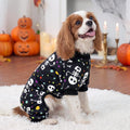 XPUDAC Dog Halloween Pajamas for Small Medium Dogs Skull Costume Soft Puppy Clothes Pet Outfit cat Jumpsuits, Medium