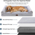 WESTERN HOME Dog Beds Large Sized Dog，Orthopedic Pet Bed for Senior Dogs, Waterproof Pet Beds with Washable Removable Cover, Large Soft Nonskid Bottom Couch, 36in, Grey
