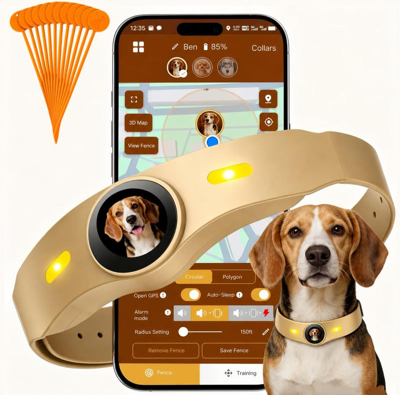Wireless GPS Dog Fence, Portable Electric Fence No Subscription Fees