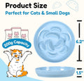 2 Pcs Cat Slow Feeder Bowl for Dry & Wet Food - Unbreakable Melamine Cat Food Plates for Slow Eating - Puzzle Feeder Bowl - Whisker Friendly & Dishwasher Safe & Non Slip Design (Blue + Green)