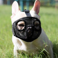 Short Snout Dog Muzzle- Adjustable Breathable Mesh Bulldog Muzzle for Biting Chewing Licking Grooming Dog Mask,Black M