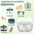 Cat Water Fountain Replacement Filters-12 Pack Cat Fountain Filters with 12 Pack Sponges, Enhanced Compatibility Pet Fou