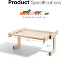 FUKUMARU 3-in-1 Cat Window Perch, Convertible Hammock for Windowsill, Bedside and Floor, Sturdy Cat Window Bed w/Washable Linen Fabric for Indoor Large Cats and Kitten, Reinforced Wood and Metal Frame