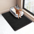 Cat Litter Mat, 35"x25" Large Kitty Litter Trapping Mat, Litter Catcher Mat for Automatic Litter Box, Dual Layer Honeycomb Waterproof Pet Rug, Mengbu(Grey)