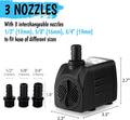 550GPH Submersible Pump 30W - Ultra Quiet Fountain Water Pump, 2000L/hr, 7.2ft High Lift, 3 Nozzles - Submersible Water 