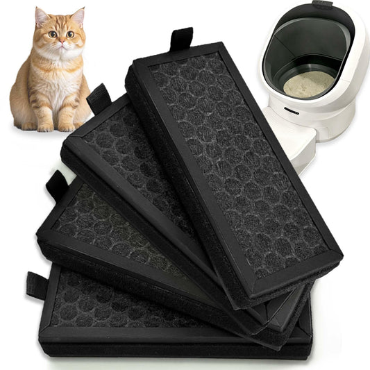 Shellshine 4PCS Activated Carbon Filter for PETLIBRO Luma Automatic Litter Box, Odor Control Replacement Filter Insert, Air Freshener for Self-Cleaning Cat Litter Box, Odor Eliminator