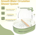 Indoor Bird Bath Fountain, Automatic Dual Rainfall Parrot Shower Bathtub