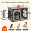 MAHANCRIS Dog Crate Furniture, 31.5" Farmhouse Dog Kennel with Sliding Barn Door, Wooden Dog Cage for Small Medium Dogs,
