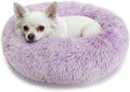 nononfish Cozy Calming Dog Bed,Soft Plush Donut Pet Bed