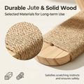 Wall Mounted Cat Shelf, 2 Pack 2 Step Wooden Stairway with Jute Rope, Space-Saving Modular Climbing Ladder for Indoor Ca