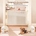 SPACEANY Retractable Safety Baby Gate or Mesh Dog Gate,Durable Portable Mesh Retractable Gate,Easy to Use for Stairs, Doorways, Hallways, Indoor, Outdoor, 33.5" Tall, Up to 45" Wide, Cream