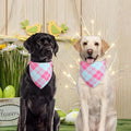 Agroon Pink Dog Bandana Girl Large 2PCS, Summer Spring Scarf, Durable Triangle Reversible Bibs Handkerchief for Puppy Pet