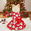 Christmas Santa Claus Dog Dress, Festive Holiday Pet Skirt Outfit with Snowflake Design for Small and Medium Dogs