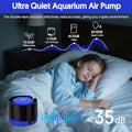 QZQ Aquarium Air Pump, Quiet Fish Tank Air Pump with Dual Outlets, 3W/5W Powerful Adjustable Oxygen Pump with Accessorie