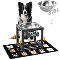 ADENGL 0.8 Gallon Elevated Dog Water Bowl for Medium Dog, 4-Height Adjustable (8–12.2'') Raised Stainless Steel Bowl with Spill-Proof Mat & Sturdy Metal Stand, Easy-Clean Feeder for Indoor/Outdoor Use